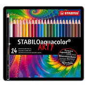 STABILO Aquacolor - Watercolor Colored Pencil - Metal Set 24 Pcs.