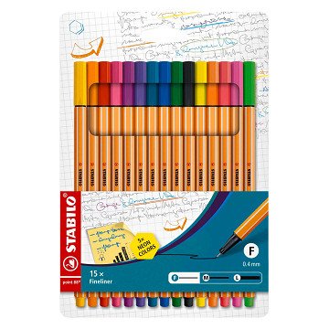 STABILO point 88 - Fineliner - Set Met 15 Stuks