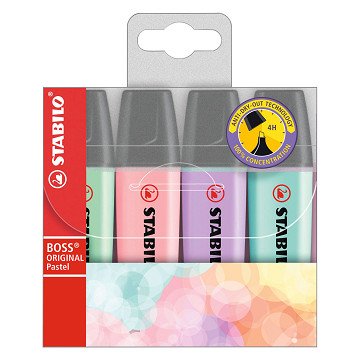 STABILO BOSS ORIGINAL Pastell – Textmarker – Set mit 4 Stück