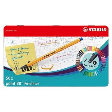 STABILO point 88 - Fineliner - Metal Set of 50 Pieces
