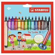 STABILO Trio Scribbi - Filzstift mit flexibler Spitze - Set 14-tlg.