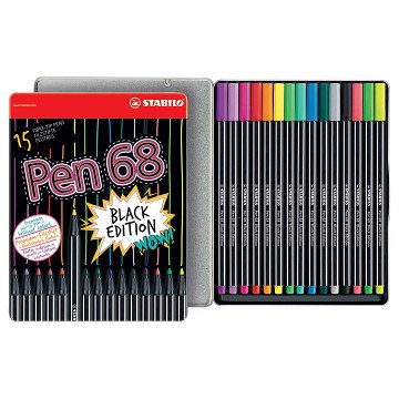 STABILO Pen 68 Black Edition, 15 pcs.