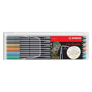 STABILO Pen 68 Metallic Case, 6 pcs.