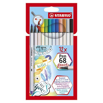 STABILO Pen 68 Brush Case, 12 pcs.
