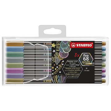 STABILO Pen 68 Metallic - Filzstift - Set mit 8 Stück