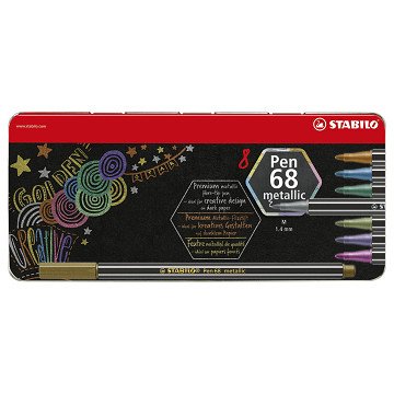 STABILO Pen 68 Metallic – Filzstift – Metall-Set mit 8 Stück