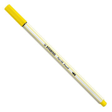 STABILO Pen 68 Brush - Felt-tip pen - Lemon Yellow (24)