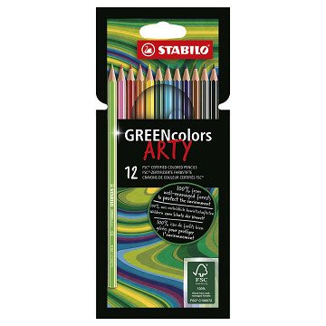 STABILO GREENcolors - Buntstifte - ARTY - 12er Set