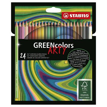 STABILO GREENcolors - Colored Pencils - ARTY - Set of 24 Pieces