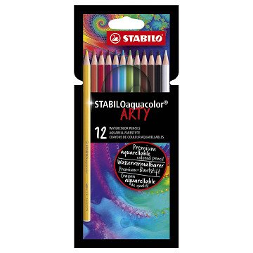 STABILO Aquacolor – Aquarellfarbstifte – ARTY – Set 12 Stk.