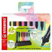 STABILO GREEN BOSS Pastel Highlighter - 8-Piece Desk Set