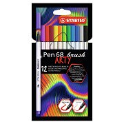 STABILO Pen 68 Brush - Viltstift - ARTY - Set Met 12 Stuks