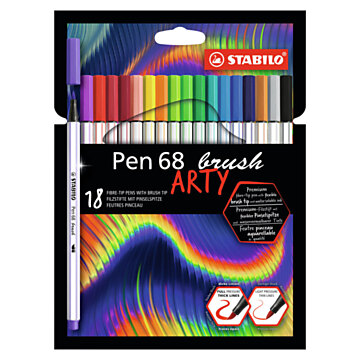 STABILO Pen 68 Brush - Filzstift - ARTY - Set mit 18 Teilen