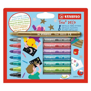 STABILO Trio DECO - Metallic-Filzstift - Etui mit 8 Stück