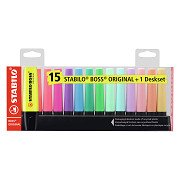 STABILO BOSS ORIGINAL - Highlighter - 15 Pieces Desk Set