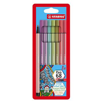 STABILO Pen 68 - Viltstift - Set Met 8 Stuks