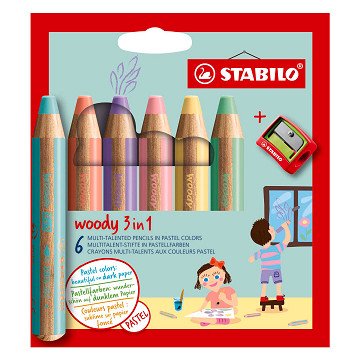 STABILO woody 3 in 1 - Multitalented pencil - Set 6 Pcs.