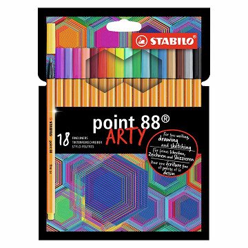 STABILO point 88 - Fineliner - ARTY - Set of 18 Pieces
