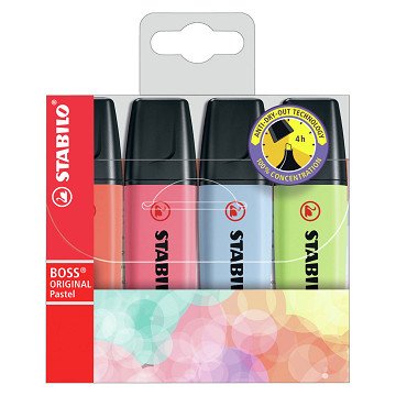 STABILO BOSS ORIGINAL Pastell – Textmarker – Set mit 4 Stück