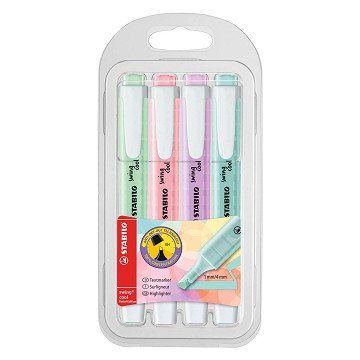 STABILO swing cool  Pastel - Markeerstift - Set Met 4 Stuks