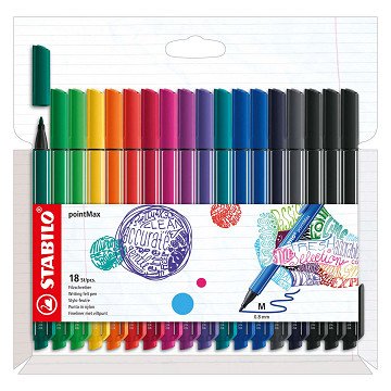 STABILO pointMax - Hardtip Fineliner - Set of 18 Pieces
