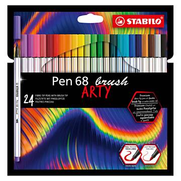STABILO Pen 68 Brush - Felt-tip pen - ARTY - Set With 24 Pieces