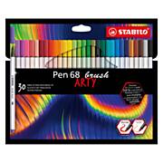 STABILO Pen 68 Brush - Felt-tip pen - ARTY - Set With 30 Pieces