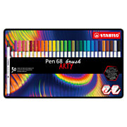 STABILO Pen 68 Brush - Felt-tip pen - ARTY - Metal Set 30 Pieces