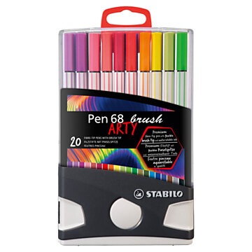 STABILO Pen 68  Brush - Viltstift - ColorParade - ARTY - Set 20 Stuks