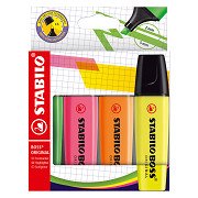 STABILO BOSS ORIGINAL - Markeerstift - Set Met 4 Stuks