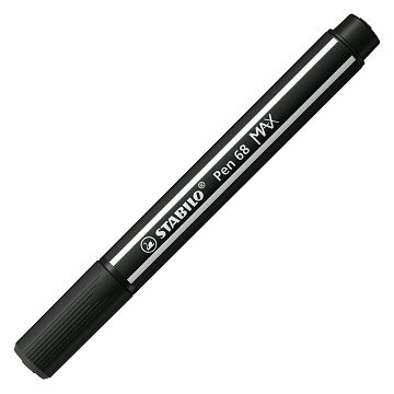 STABILO Pen 68 MAX - Felt-tip pen with thick chisel tip - black