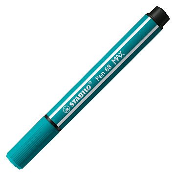 STABILO Pen 68 MAX – Filzstift mit dicker Keilspitze – Türkisblau