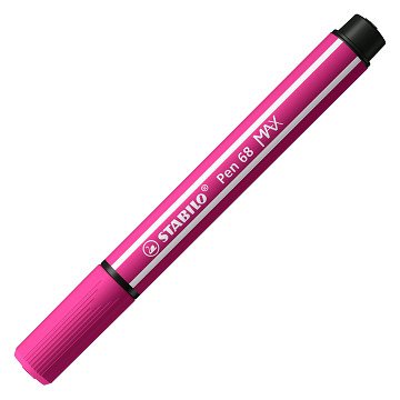 STABILO Pen 68 MAX - Felt-tip pen with thick chisel tip - Pink