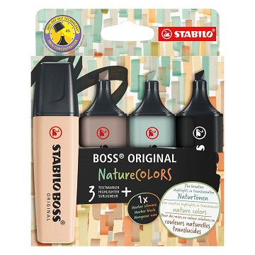 STABILO BOSS ORIGINAL – Textmarker – 4er-Set – NatureColors