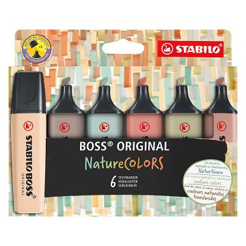 STABILO BOSS ORIGINAL – Textmarker – Set mit 6 Stück – NatureColors