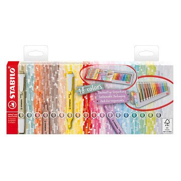 STABILO swing cool NatureCOLORS Bureau Set Markeerstiften - 18dlg.