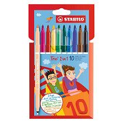 STABILO Trio 2-in-1 Ergonomic Colored Pencils - 10-piece.