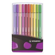 STABILO Pen 68 ColorParade Felt-Tip Pens Pink Anthracite - 20 pcs.