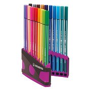 STABILO Pen 68 ColorParade Felt-Tip Pens Pink Anthracite - 20 pcs.