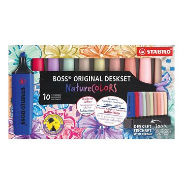 STABILO BOSS NatureCOLORS+Wildflower Highlighters Desk Set - 10-piece