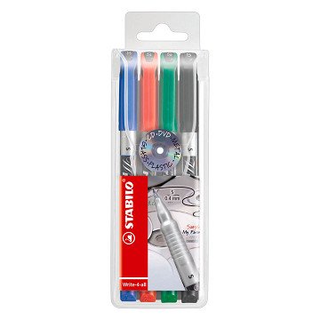 STABILO Write-4-all Superfine (0,4 mm) Permanentmarker – 4-teilig