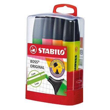 STABILO BOSS Original BOSSparade Markeerstiften in Kunststof Doos - 4dlg.