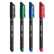 STABILO OHPen Superfine Permanent Marker im Etui - 4-teilig.