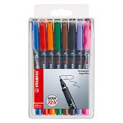 STABILO OHPen Superfine Permanent Marker im Etui - 8-teilig.