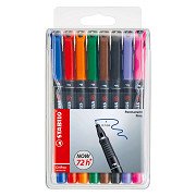 STABILO OHPen Fine Permanent Marker im Etui - 8-teilig.