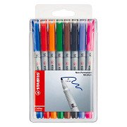 STABILO OHPen Medium Radierbarer Marker im Etui - 8-teilig.