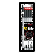 STABILO Creative Tips ARTY Pennen Zwart - 5dlg