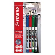 STABILO Write-4-all Permanentmarker, fein (0,7 mm) – 4-teilig