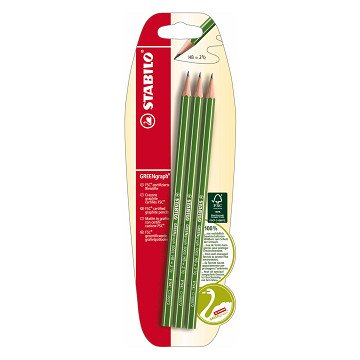STABILO GREENgraph HB Graphitstifte - 3-teilig.