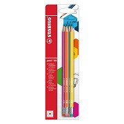 STABILO Bleistift 160 HB Graphitstifte mit Radiergummispitze - 4-teilig.